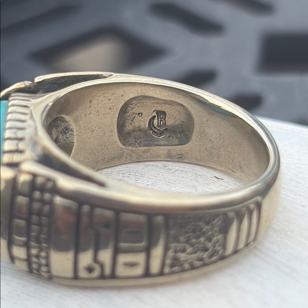Carolyn Pollack x Roderick Tenorio RMT Sleeping Beauty Turquoise Bronze Ring 8 - Picture 10 of 14